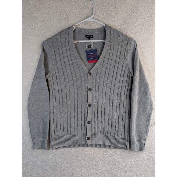 NEW Croft & Barrow Cardigan Mens Large Gray Signature Sweater Grandpa - Picture 1 of 16